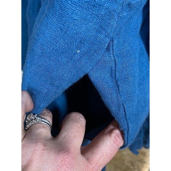 Bryn Walker Sz M Blue Linen Tunic Dress Minimalistic Coastal Bohemian Oversized - Picture 6 of 11